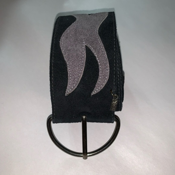 authentic SAINT LAURENT pieced suede wide BELT - Picture 11 of 13